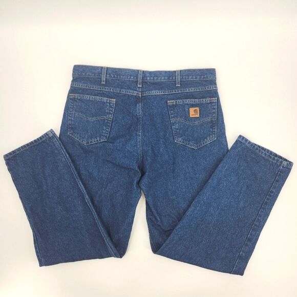 Carhartt Relaxed Fit Blue Jeans Workwear Mens Size 40x32 - Picture 7 of 11